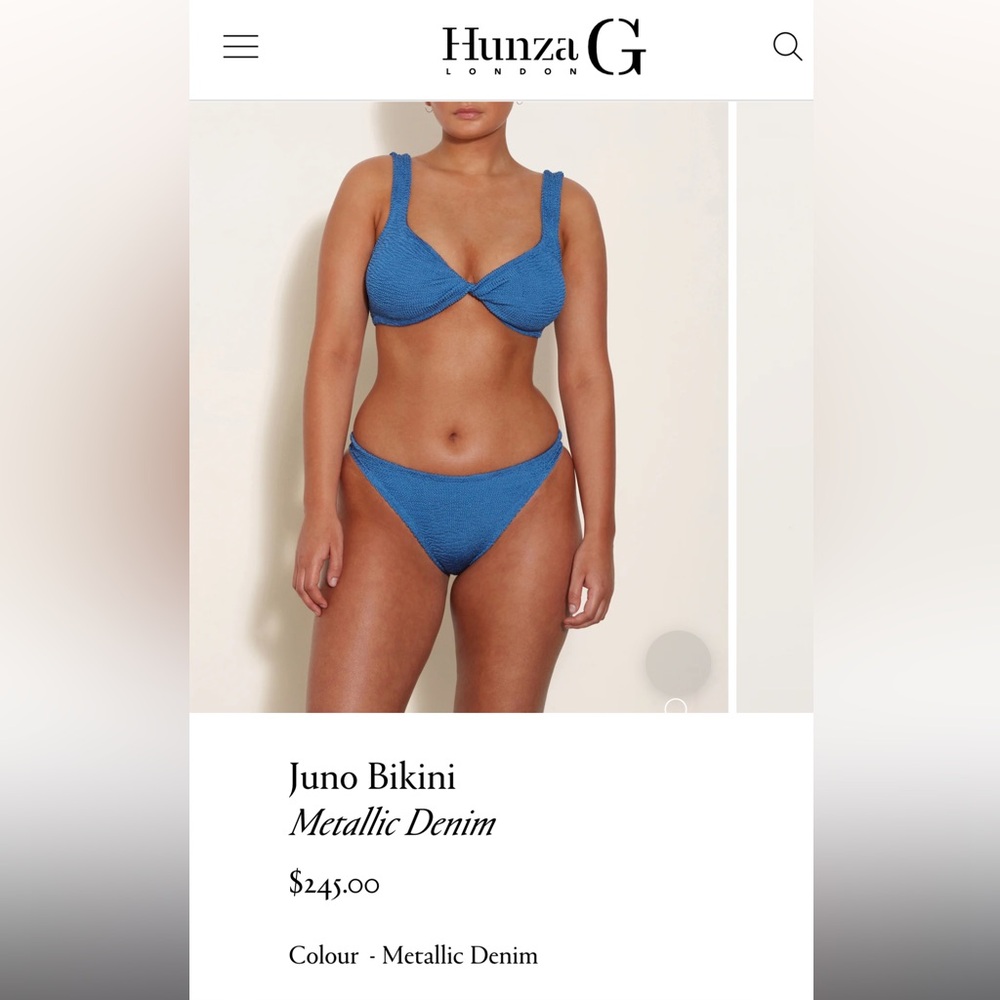 Hunza G Juno Bikini - Metallic Denim